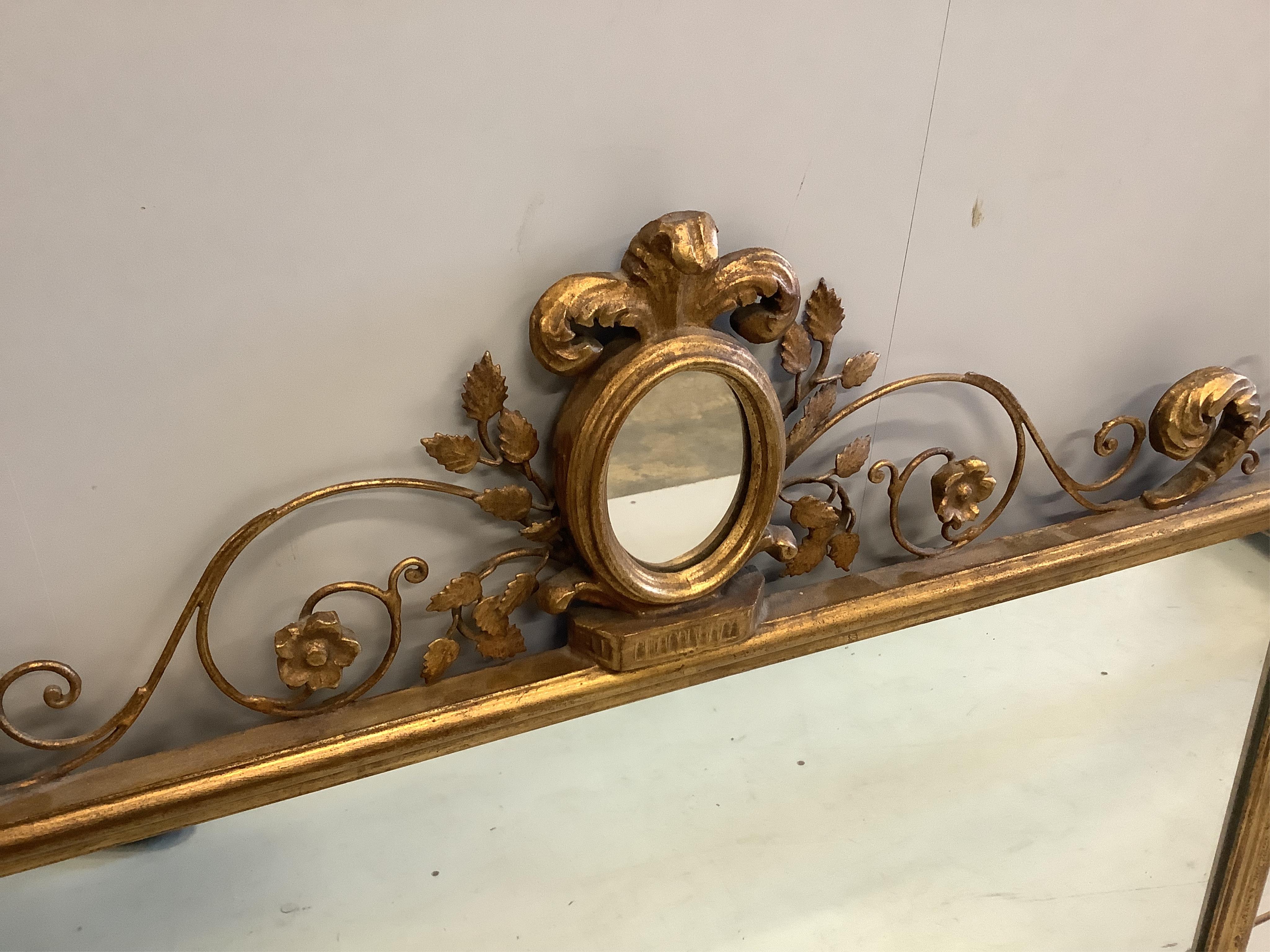 A Regency style rectangular wirework and composition wall mirror, width 98cm, height 73cm. Condition - good